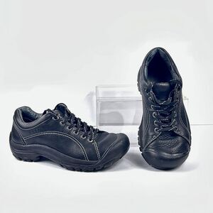 Keen Briggs Shoes Womens 7 Black Leather Oxford Toe Bumper Walking Casual